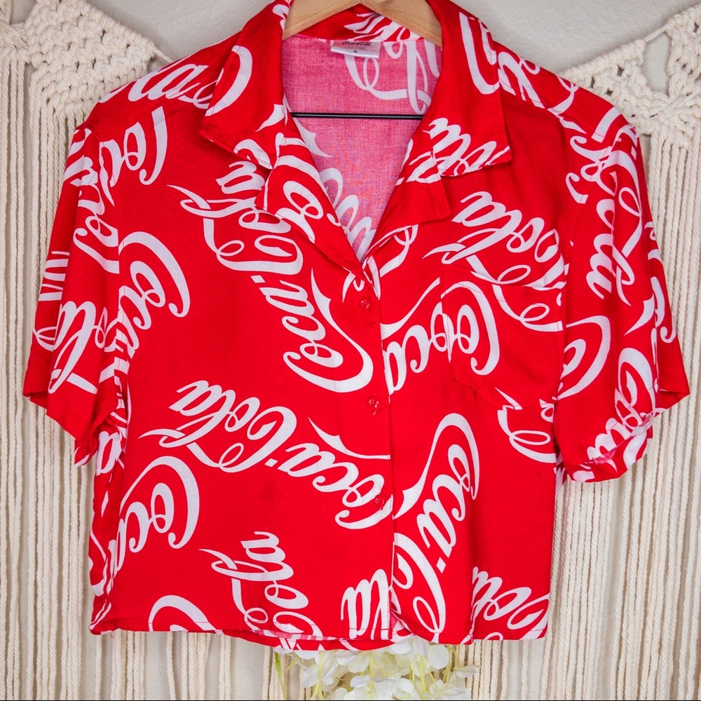 Vintage CokeCola button crop top